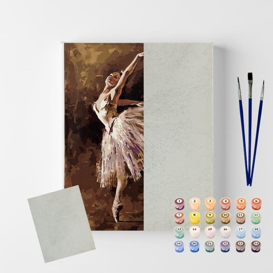 conjunto pintura numerada arte terapia 40x50cm bailarina