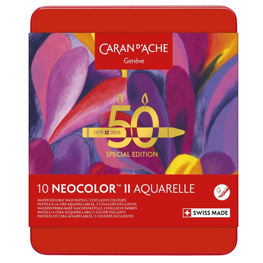 Giz Aquarelável Neocolor II Caran d’ Ache 10 Cores Edição 50 Anos Pop