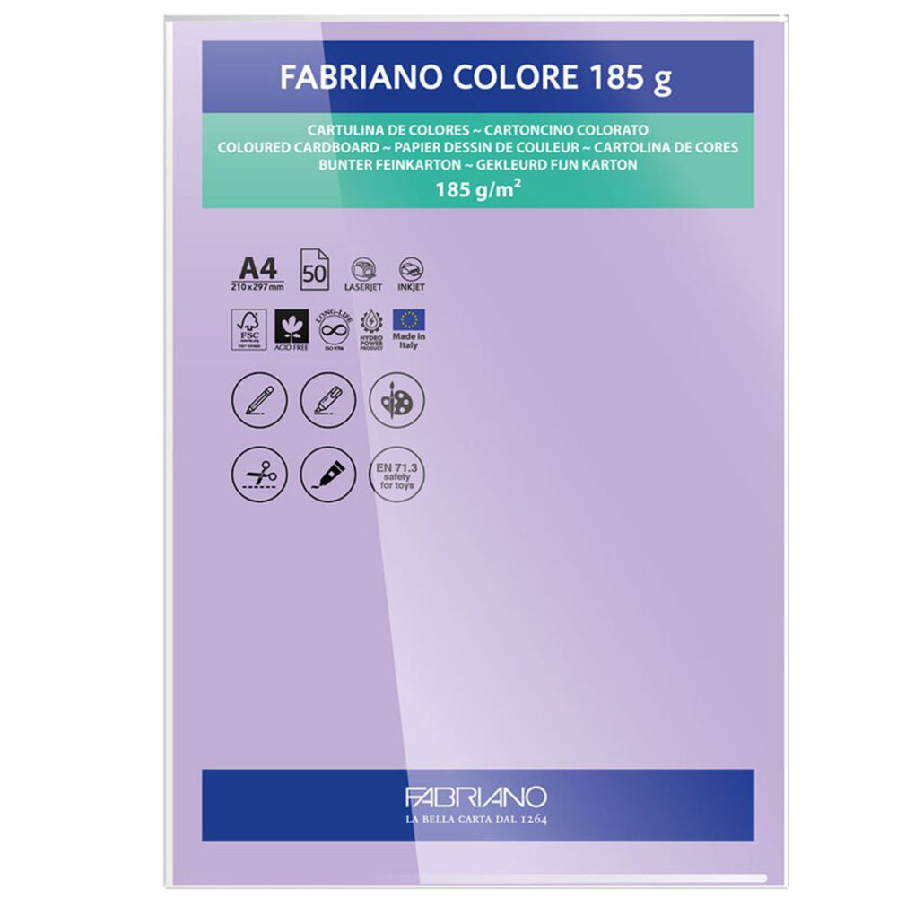 Papel Colore Fabriano Violeta A4 185g/m² Pack 10 Folhas