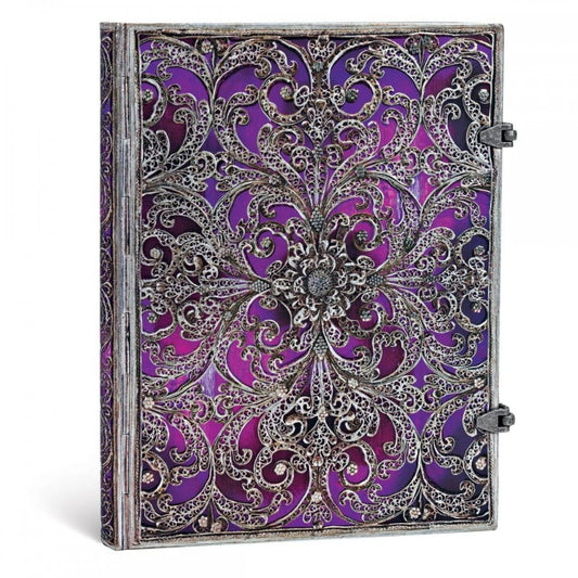 Paperblanks Silver Filigree Aubergine Ultra Capa Dura Pautado