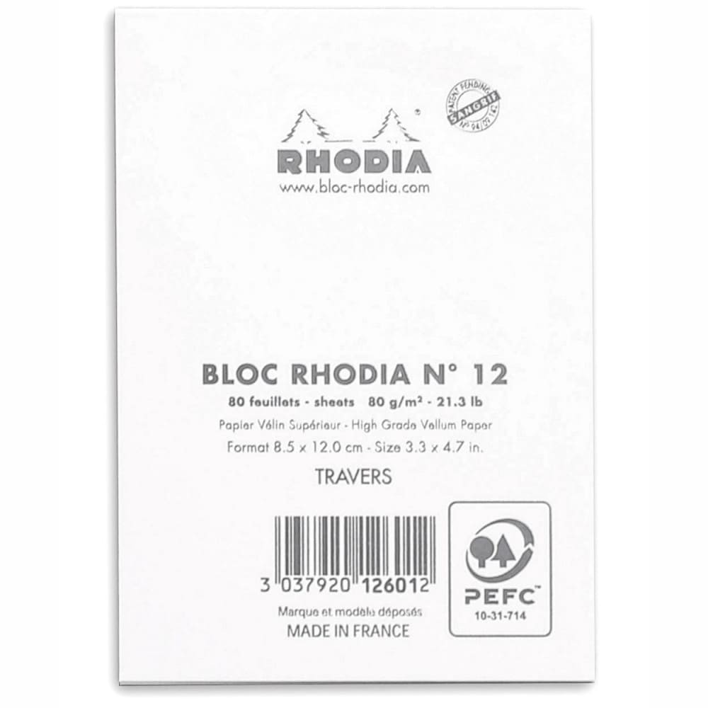 Bloco de Notas Rhodia N 12 8,5x12cm 80 Folhas Pautado