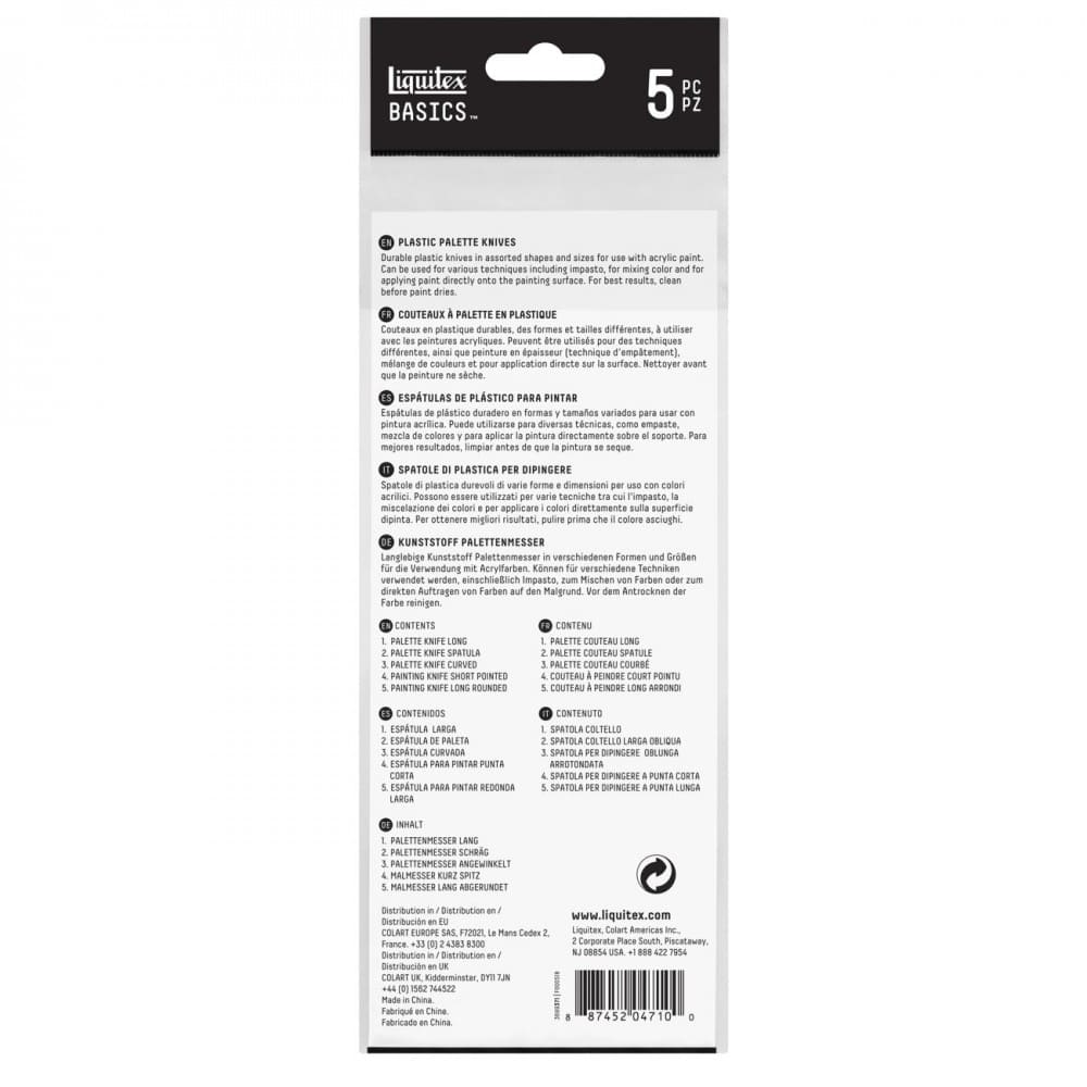espátulas plásticas para pintura liquitex 05 unidades
