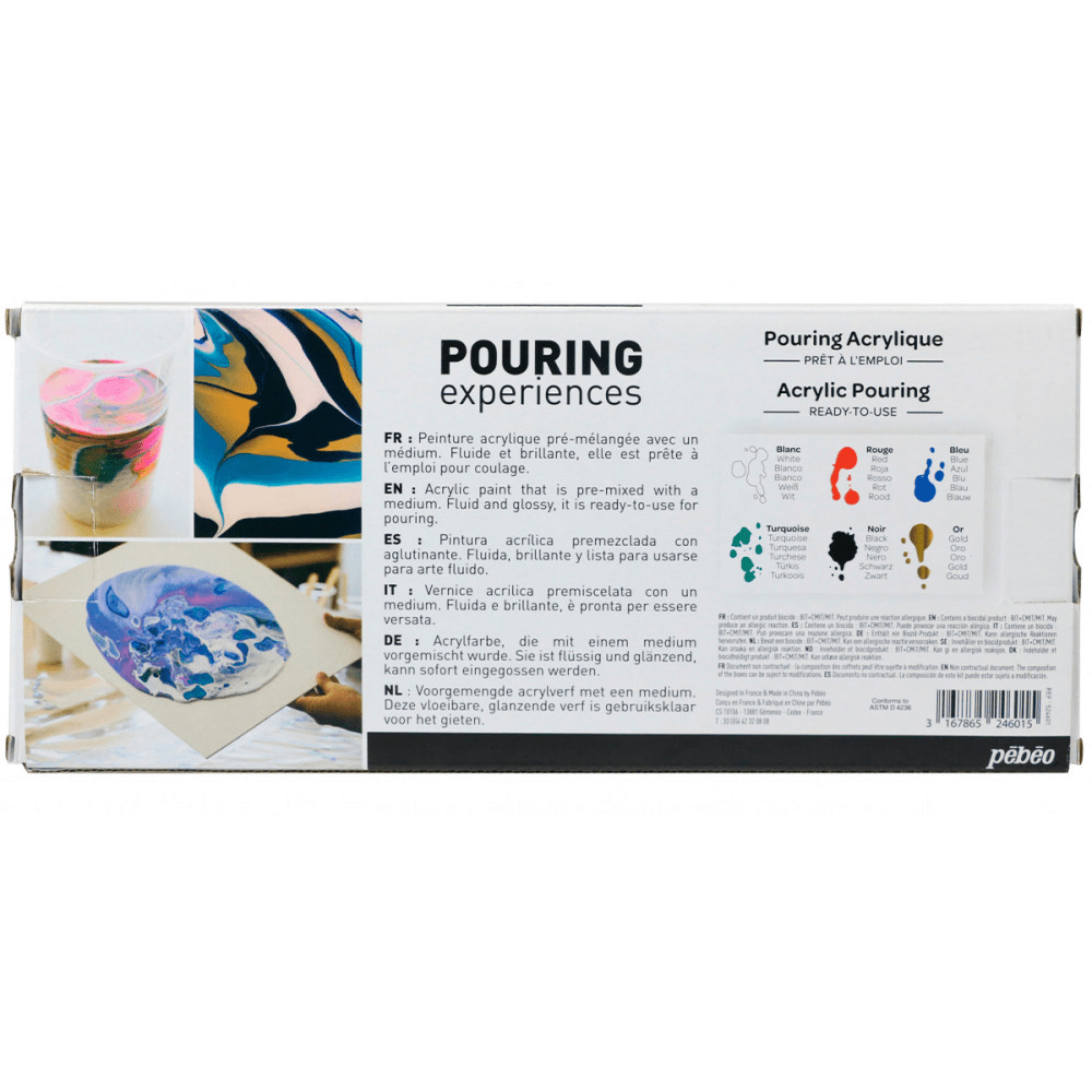 Tinta Acrílica Pouring Experiences Pébéo 118ml 06 Cores