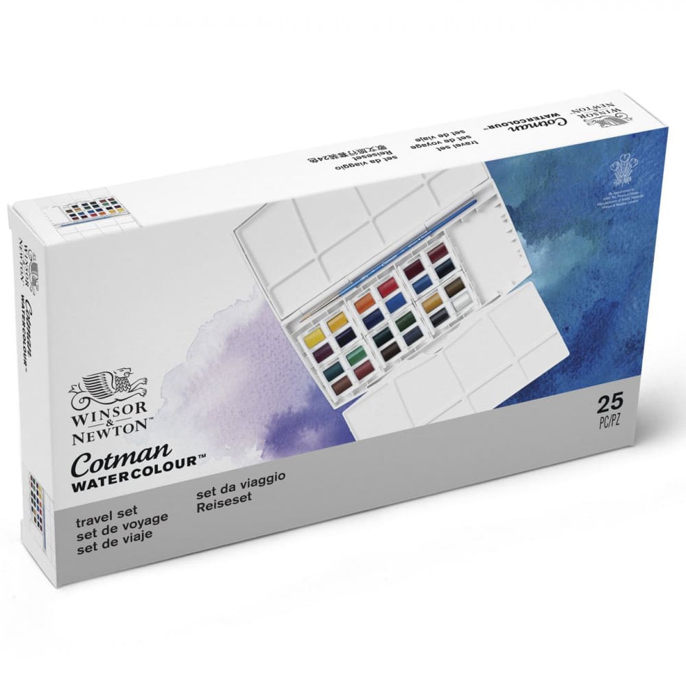 Estojo Tinta Aquarela Winsor & Newton Cotman Paiting Plus 25 Peças