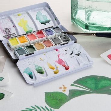 Tinta Aquarela Schmincke Akademie Pastilha 12 Cores