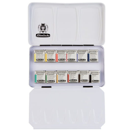 Tinta Aquarela Schmincke Akademie Pastilha 12 Cores