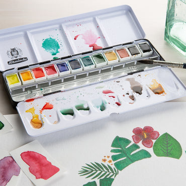 Tinta Aquarela Schmincke Akademie Pastilha 12 Cores