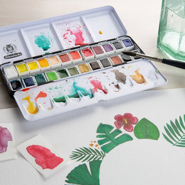 Tinta Aquarela Schmincke Akademie Pastilha 24 Cores