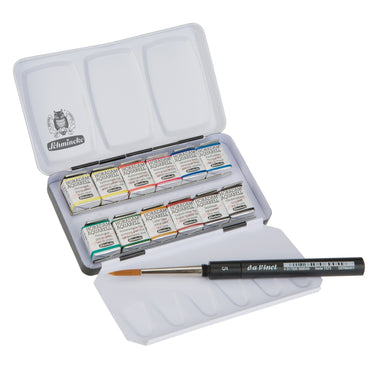 Tinta Aquarela Schmincke Horadam 12 Cores + 1 Pincel
