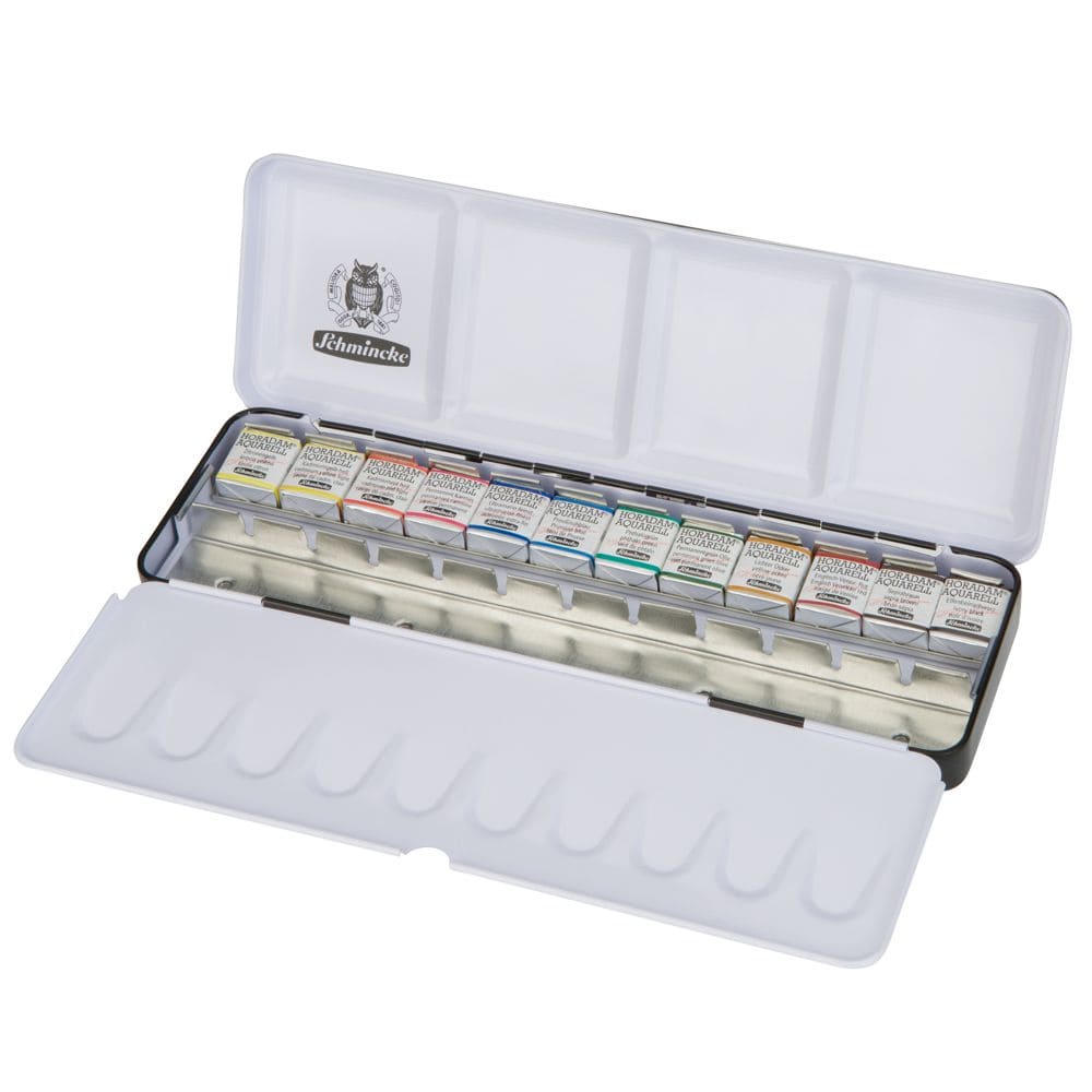Tinta Aquarela Schmincke Horadam Pastilha 12 Cores