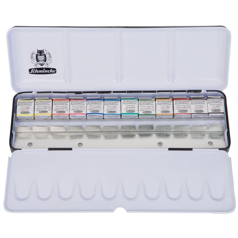 Tinta Aquarela Schmincke Horadam Pastilha 12 Cores