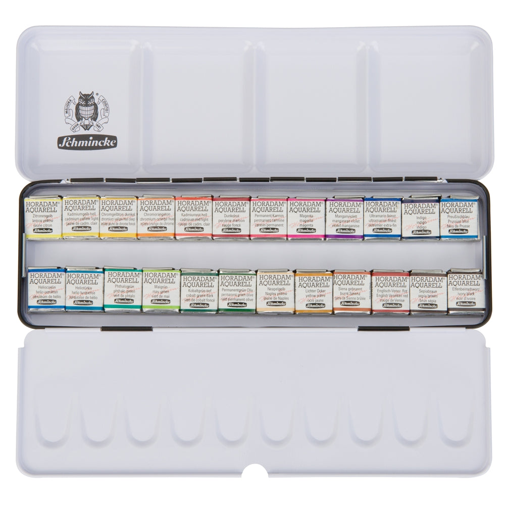 Tinta Aquarela Schmincke Horadam Pastilha 24 Cores