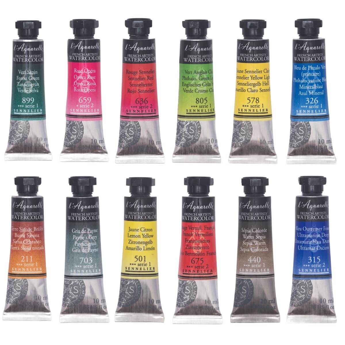 Tinta Aquarela Sennelier L'Aquarelle Extra Fine Bisnaga 12 Cores
