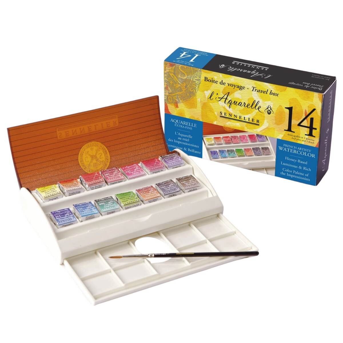 Tinta Aquarela Sennelier L'Aquarelle Extra Fine Pastilha 14 Cores