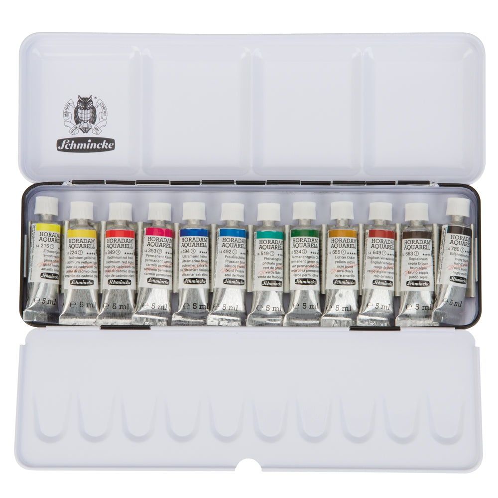 Tinta Aquarela Schmincke Horadam Bisnaga 12 Cores