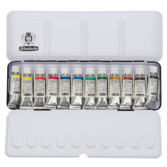 Tinta Aquarela Schmincke Horadam Bisnaga 12 Cores