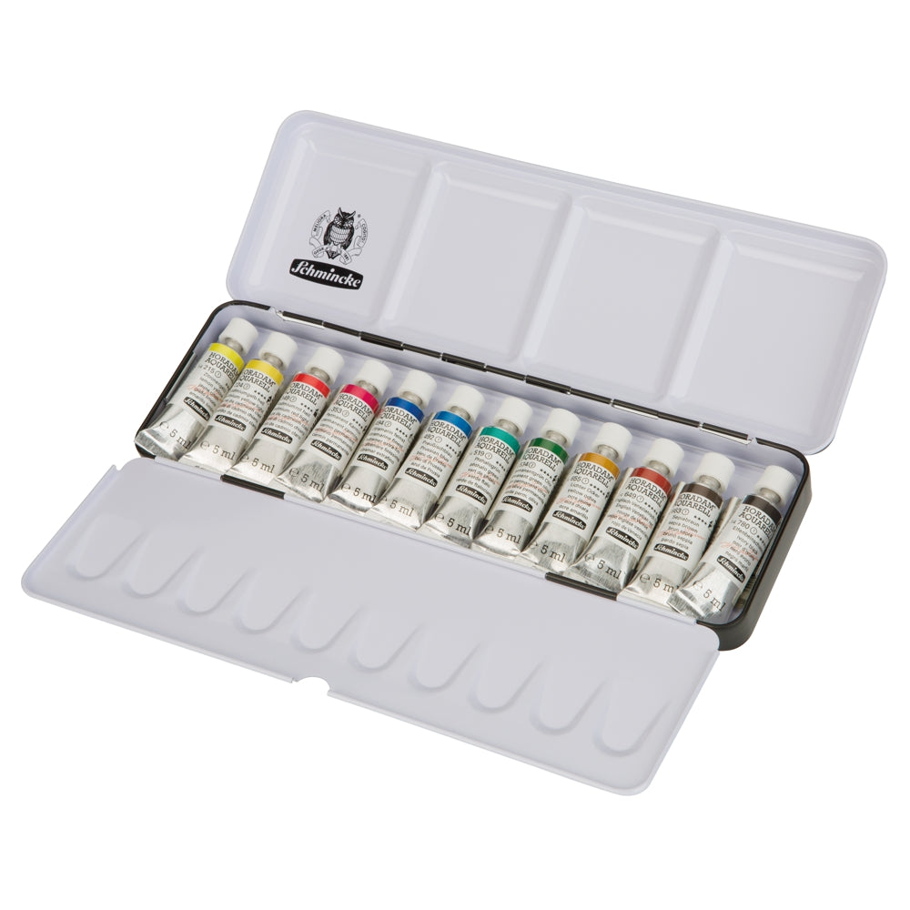 Tinta Aquarela Schmincke Horadam Bisnaga 12 Cores