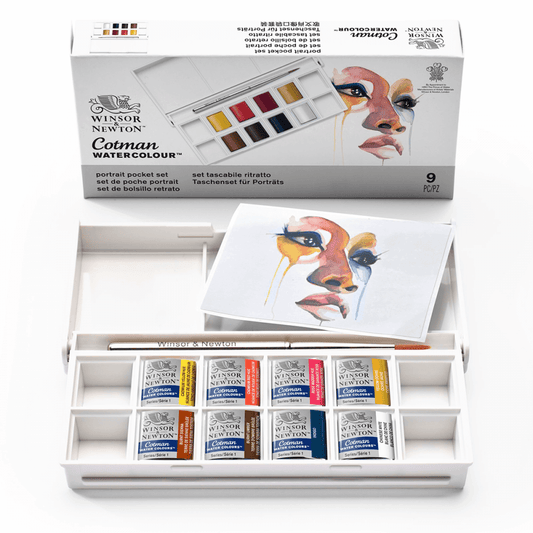 Estojo Tinta Aquarela em Pastilha Winsor & Newton Cotman Portrait