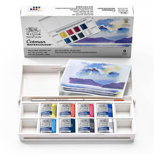 Estojo Tinta Aquarela em Pastilha Winsor & Newton Cotman Skyscape