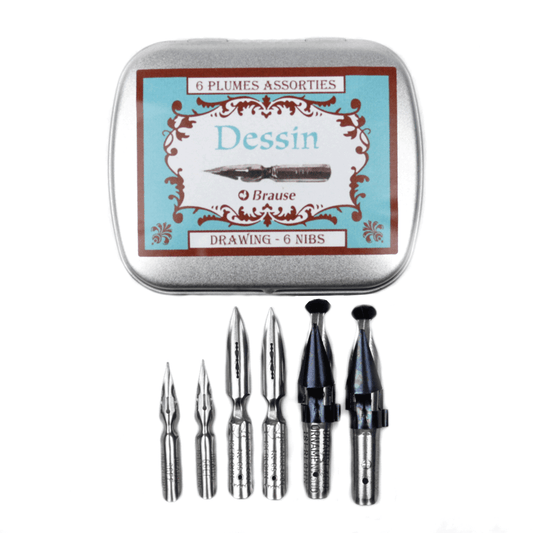 Estojo Caligráfico Brause com 6 Penas Dessin