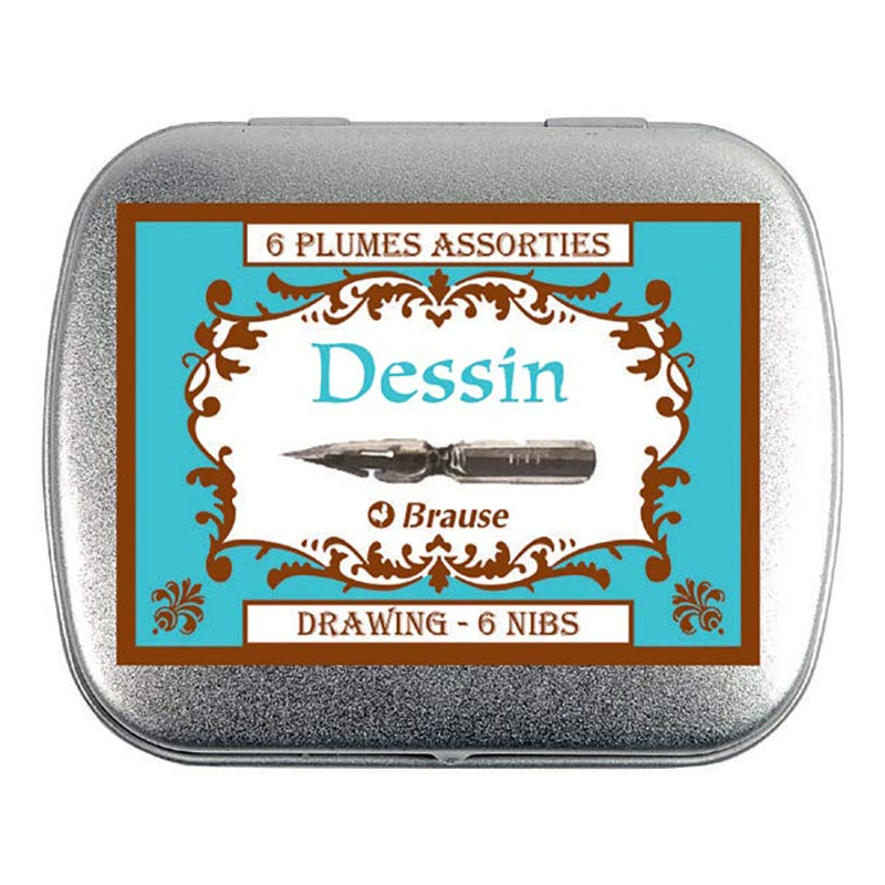 Estojo Caligráfico Brause com 6 Penas Dessin