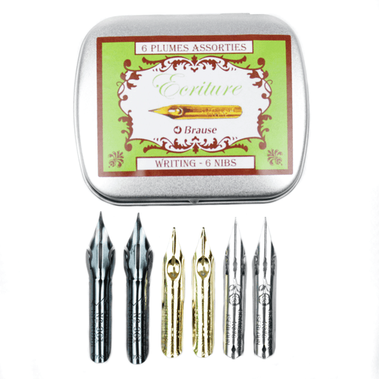 Estojo Caligráfico Brause com 6 Penas Ecriture