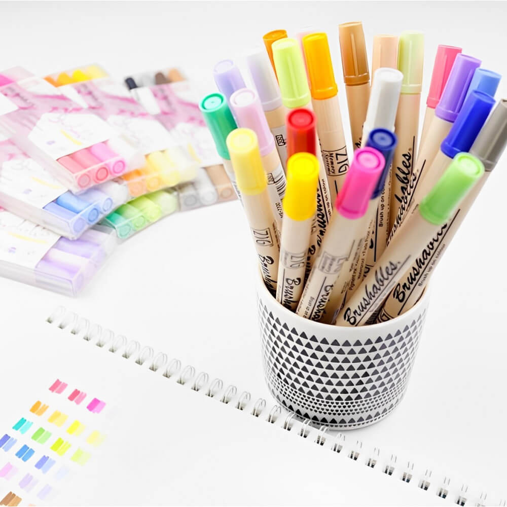 Estojo Caneta Brushables Kuretake Bright 6 Unidades