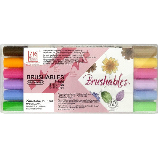 Estojo Caneta Brushables Kuretake Bright 6 Unidades