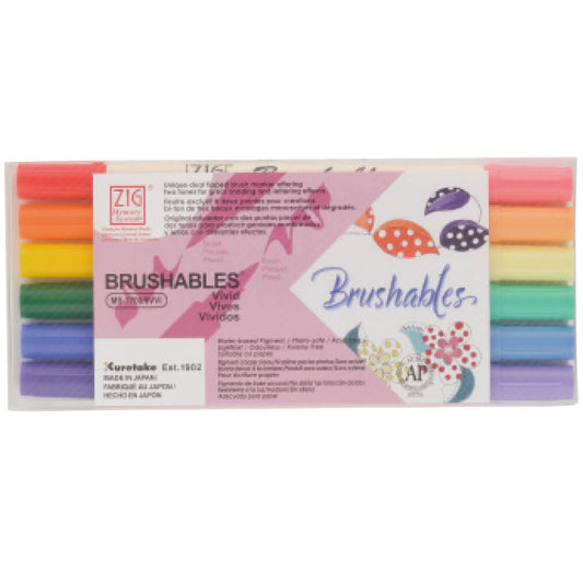 Estojo Caneta Brushables Kuretake Vivid 6 Unidades