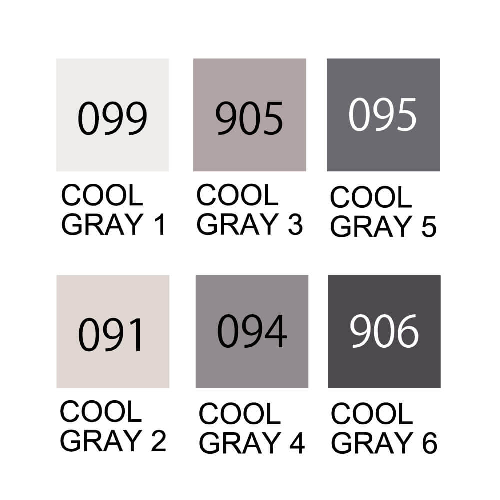 Estojo Caneta Kuretake Zig Clean Color Real Brush Cool Gray 6 Unidades