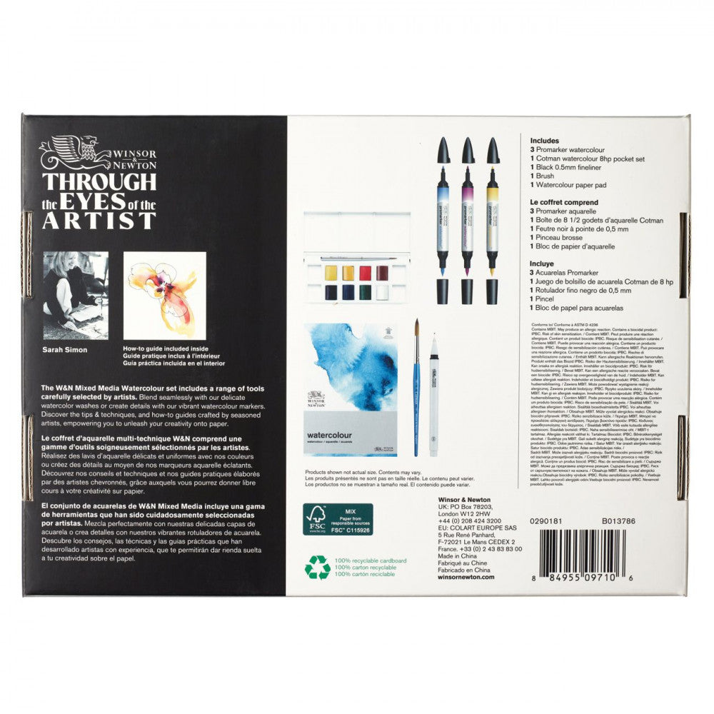Estojo Aquarela Mixed Media Winsor & Newton 07 Peças