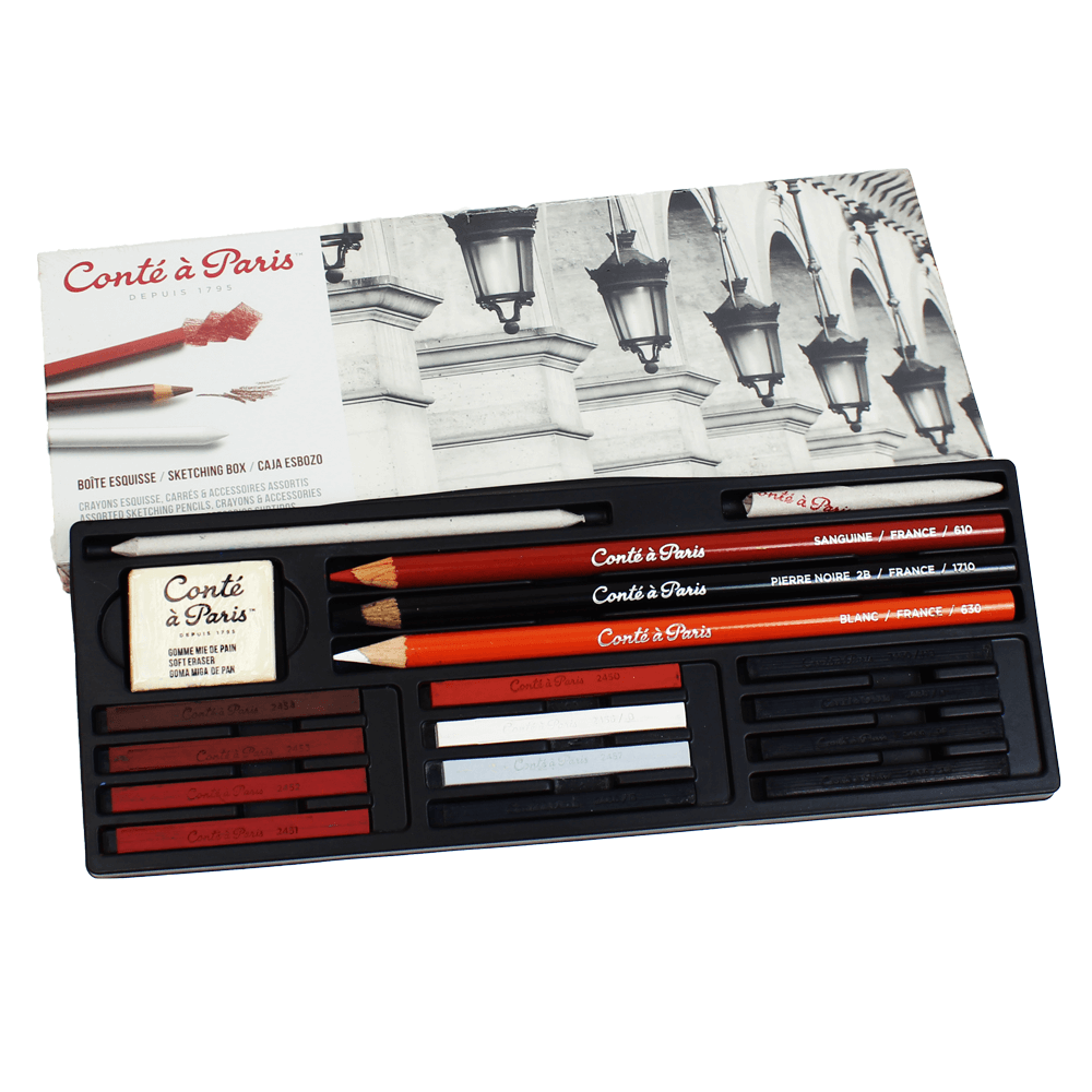 Estojo de Lápis Para Desenho Conté à Paris Sketching Box