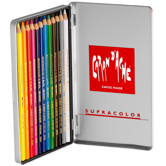 Lápis Aquarelável Supracolor Caran D'Ache 12 Cores