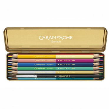 Lápis Aquarelável Caran D’Ache Prismalo Bicolor Rainbow 12 Unidades