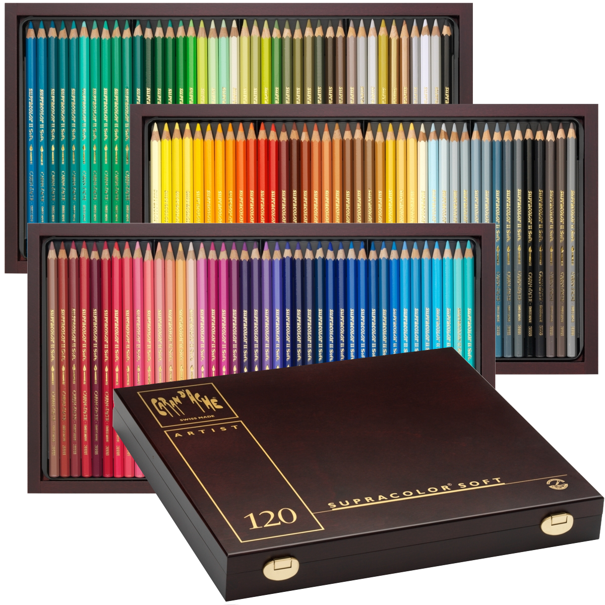 Lápis Aquarelável Supracolor Caran D'Ache 120 Cores Madeira