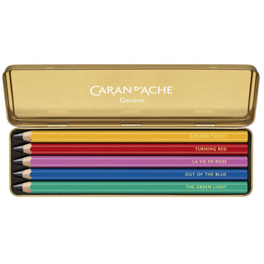 Estojo Lápis Grafite Caran D’Ache Maxi Rainbow 05 Unidades