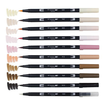 Caneta Pincel Dual Brush Tombow 10 Cores Retrato