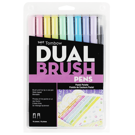 Caneta Pincel Dual Brush Tombow 10 Cores Pastéis
