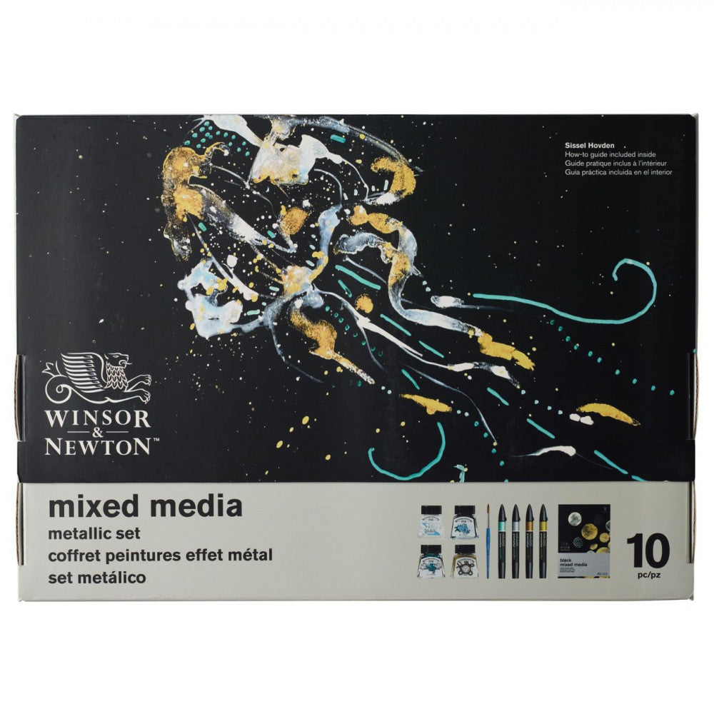 Estojo Desenho Metallic Mixed Media Winsor & Newton 10 Peças