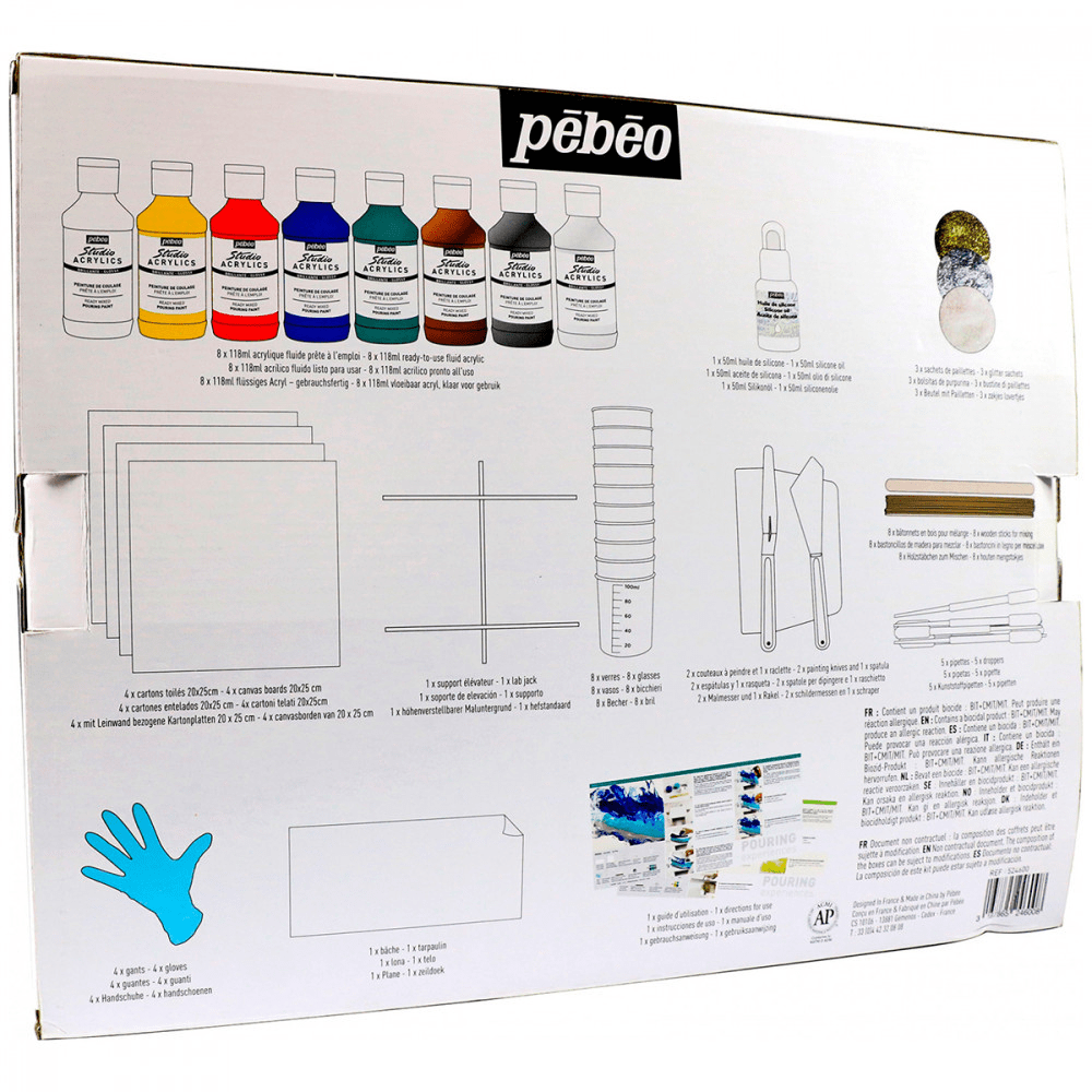 Kit Completo Pouring Experiences Pébéo 47 Peças