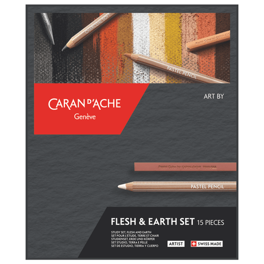 Estojo Flesh & Earth Caran d’Ache com 15 Peças