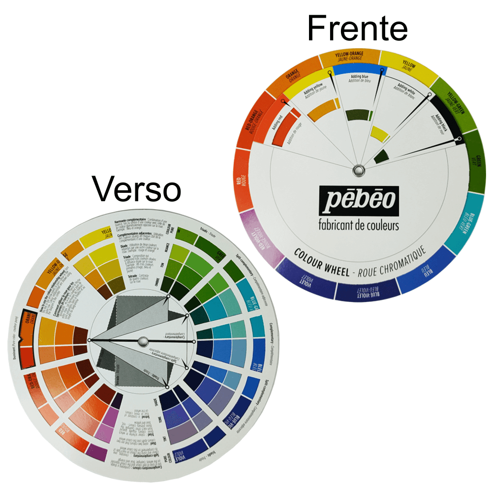 Estojo Tinta Acrílica Pébéo 100ml 05 Cores + Disco de Cores