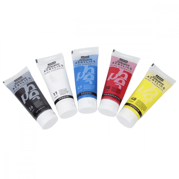 Estojo Tinta Acrílica Pébéo 100ml 05 Cores + Disco de Cores