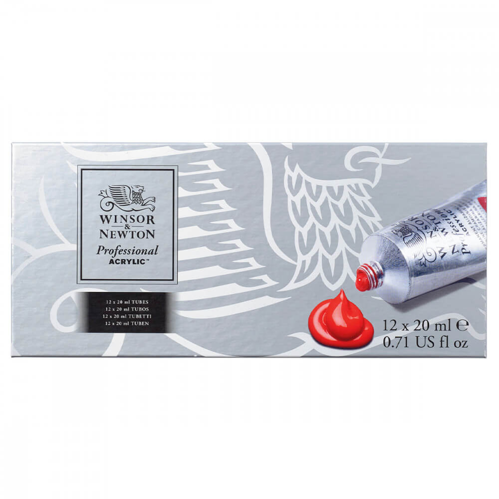 Estojo Tinta Acrílica Winsor & Newton Profissional 12 Cores