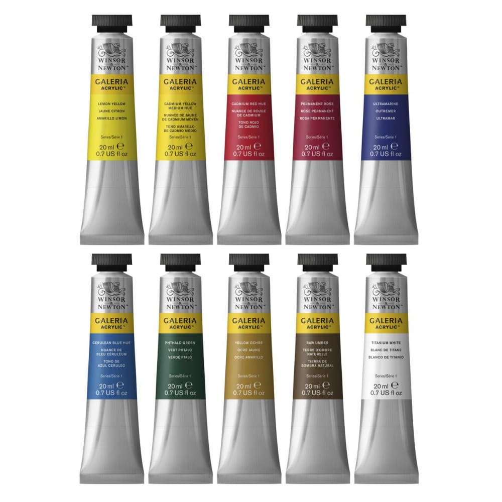 Estojo Tinta Acrílica Winsor & Newton Galeria 20ml 10 Unidades