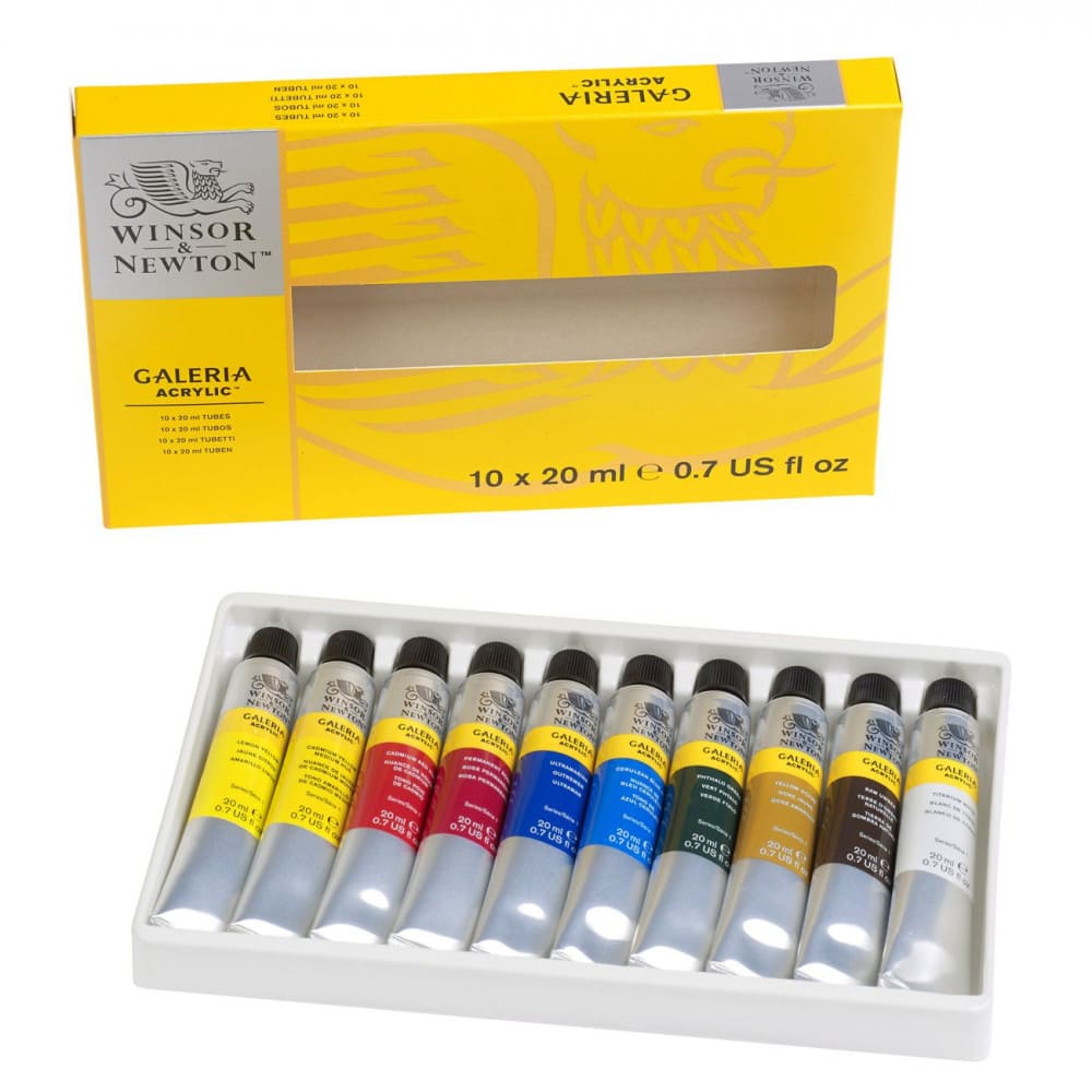 Estojo Tinta Acrílica Winsor & Newton Galeria 20ml 10 Unidades