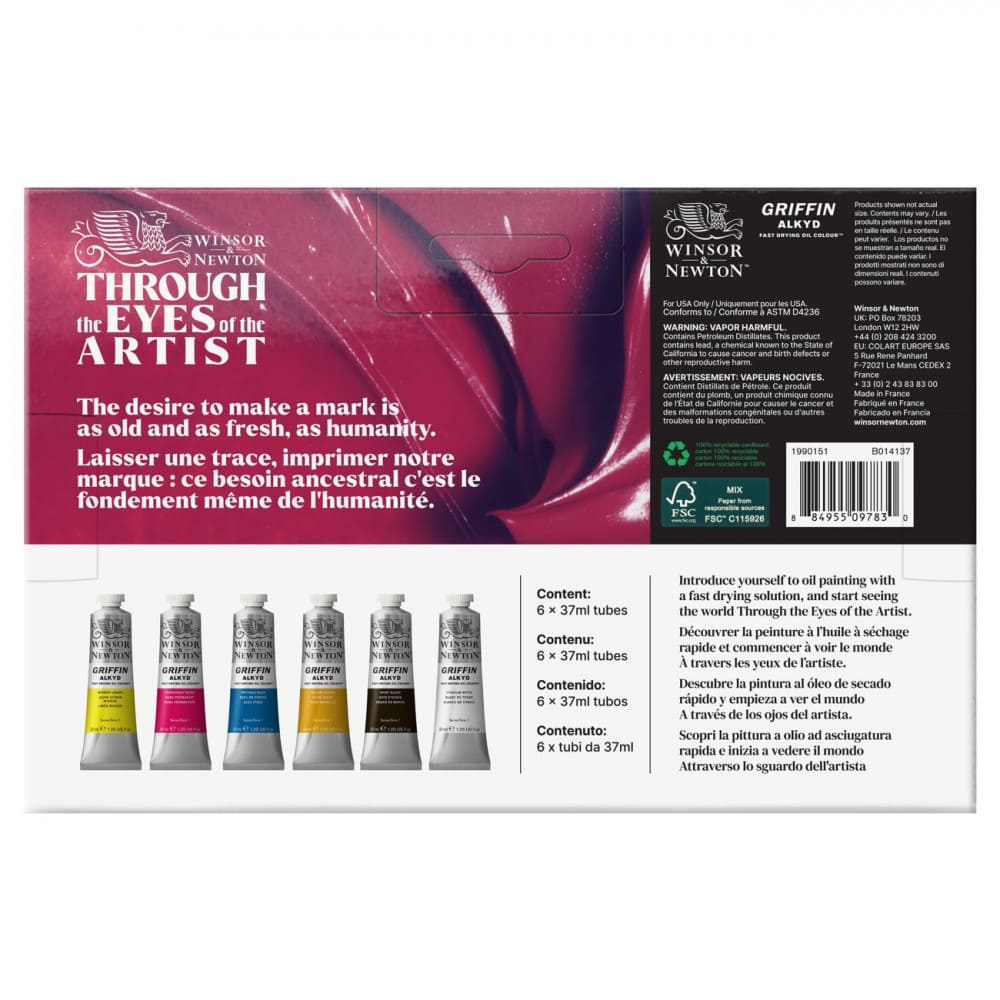 Estojo Tinta Óleo Griffin Alkyd Winsor & Newton 06 Cores
