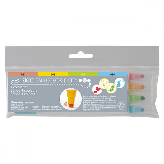 Estojo Zig Dot Color Kuretake 04 Cores