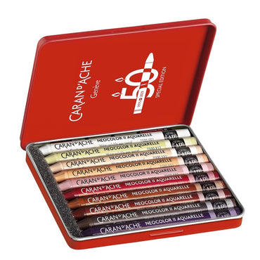 Giz Aquarelável Neocolor II Caran d’ Ache 10 Cores Edição 50 Anos Portrait
