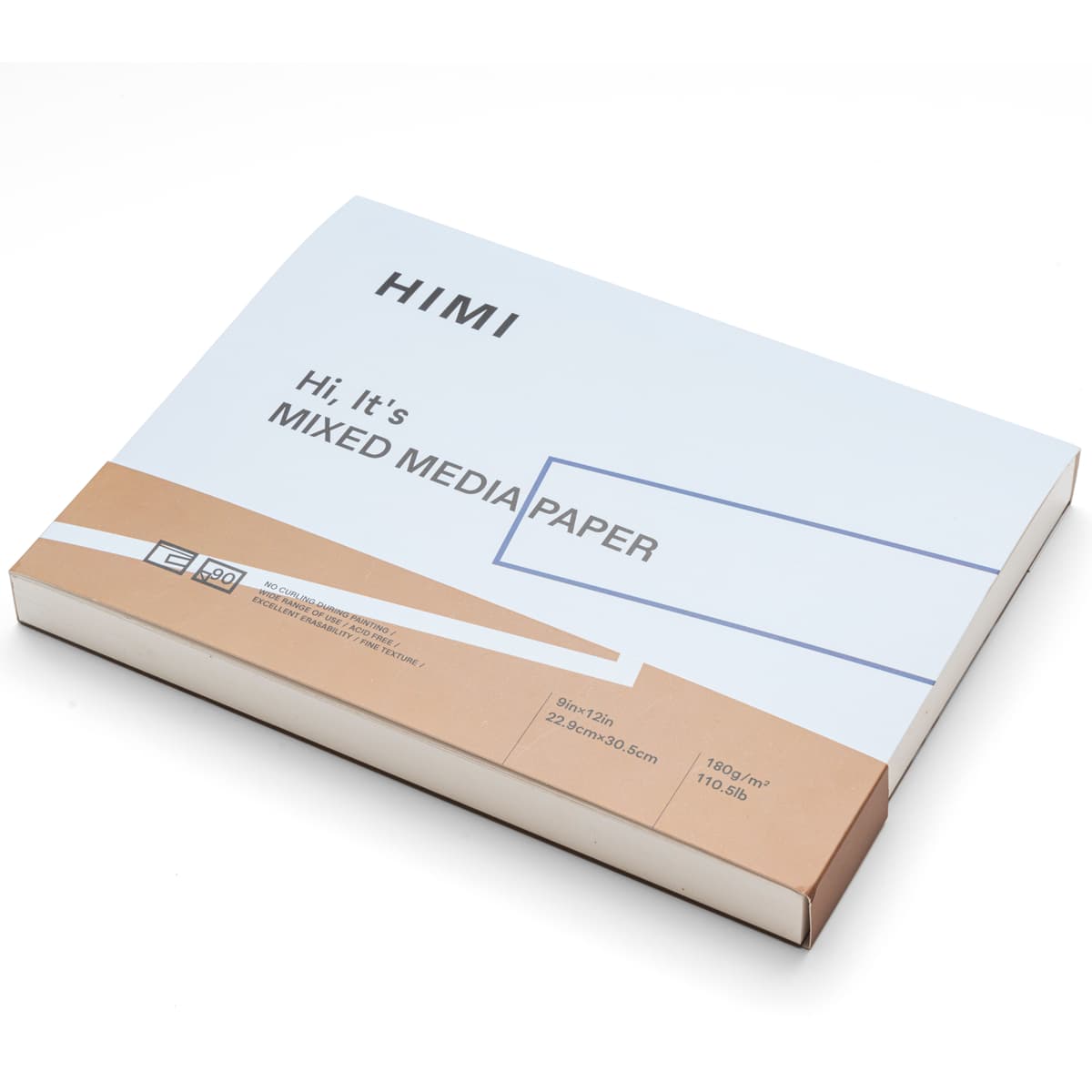 Bloco de Papel Mixed Media Himi 180g/m² 22,9x30,5cm 90 Folhas